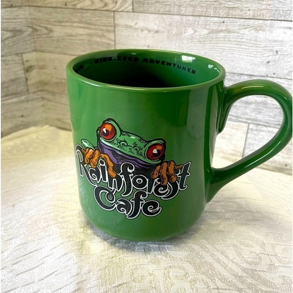 Rainforest Cafe Kelly Green Cha Cha Tree Frog Oversized Handle Mug‎ 2000 - Picture 1 of 6